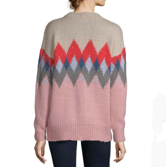 a.n.a Womens Crew Neck Long Sleeve Geometric Pullo - Picture 2 of 4